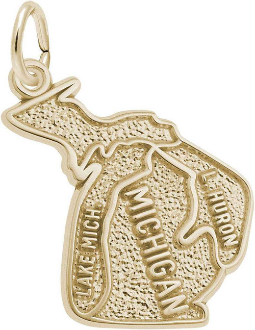 Image of Michigan Map Charm (Choose Metal) by Rembrandt