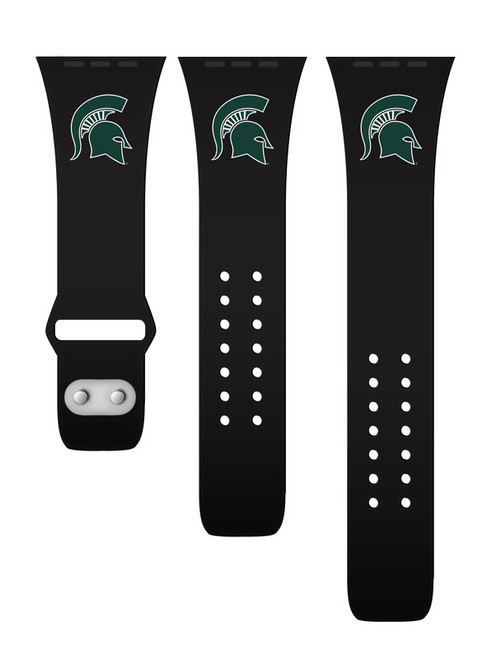 Michigan State Spartans Silicone Watch Band Compatible with Apple Watch - 38mm/40mm Black