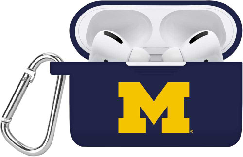 Image of Michigan Wolverines Silicone Case Cover Compatible with Apple AirPods PRO Battery Case - Navy Blue C-AAP1-107