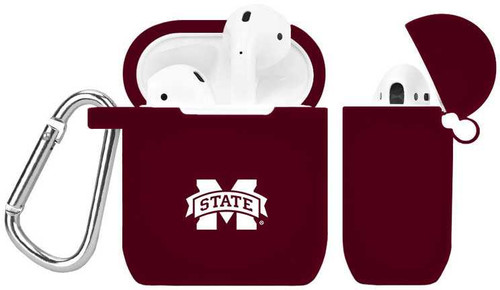 Image of Mississippi State Bulldogs Silicone Case Cover Compatible with Apple AirPods Battery Case - Maroon C-APA1-172