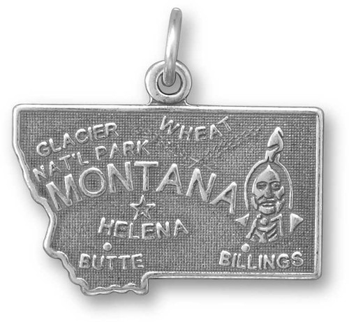 Image of Montana State Charm 925 Sterling Silver