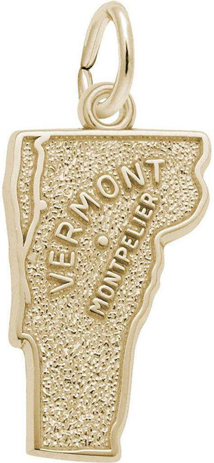 Image of Montpelier Vermont Map Charm (Choose Metal) by Rembrandt