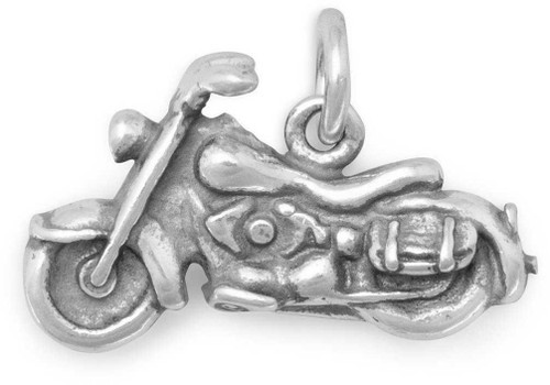Image of Motorcycle Charm 925 Sterling Silver