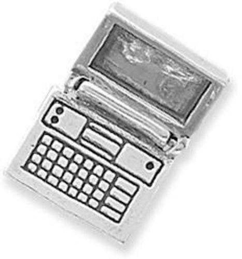 Image of Movable Laptop Computer Charm 925 Sterling Silver