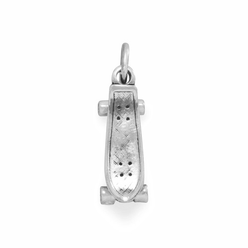 Image of Movable Skateboard Charm 925 Sterling Silver