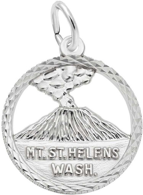 Image of Mt. St. Helens Faceted Charm (Choose Metal) by Rembrandt