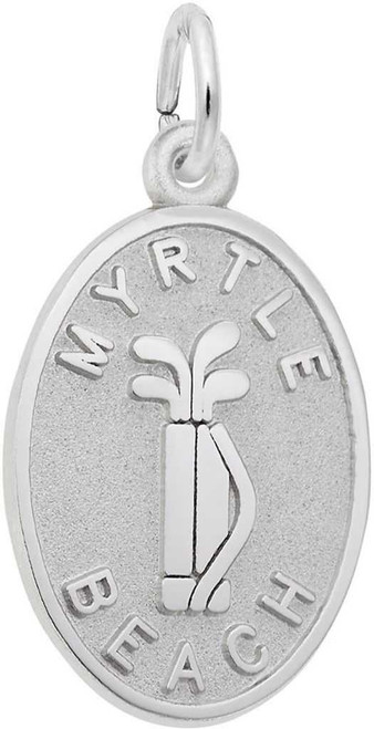 Image of Myrtle Beach Golf Clubs Oval Charm (Choose Metal) by Rembrandt