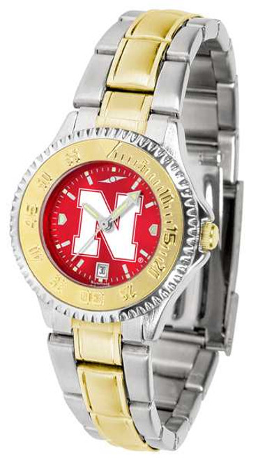 Image of Nebraska Cornhuskers Competitor Ladies Two Tone AnoChrome Watch