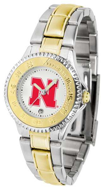 Image of Nebraska Cornhuskers Competitor Ladies Two Tone Watch