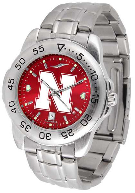 Image of Nebraska Cornhuskers Sport Steel AnoChrome Mens Watch