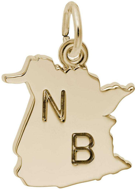 Image of New Brunswick Map Charm (Choose Metal) by Rembrandt