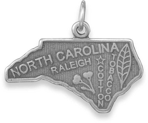 Image of North Carolina State Charm 925 Sterling Silver