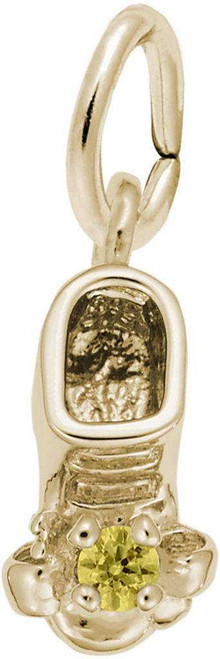 Image of November Babyshoe w/ Synthetic Crystal Charm (Choose Metal) by Rembrandt