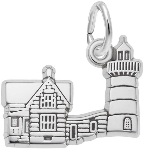 Image of Nubble Cape Neddick, ME Lighthouse Charm (Choose Metal) by Rembrandt