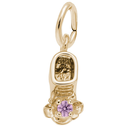 October Babyshoe w/ Synthetic Crystal Charm (Choose Metal) by Rembrandt