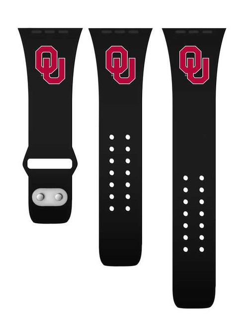 Image of Oklahoma Sooners Silicone Watch Band Compatible with Apple Watch - 38mm/40mm/41mm Red C-AB1-201-38