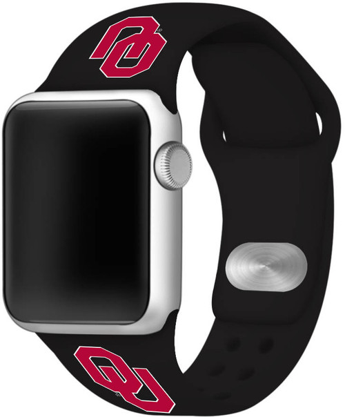 Oklahoma Sooners Silicone Watch Band Compatible with Apple Watch - 42mm/44mm/45mm Black C-AB2-201-42