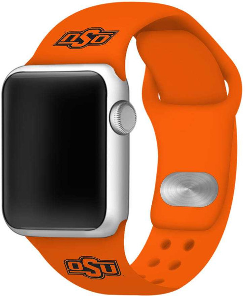 Image of Oklahoma State Cowboys Silicone Watch Band Compatible with Apple Watch - 42mm/44mm/45mm Orange C-AB1-140-42