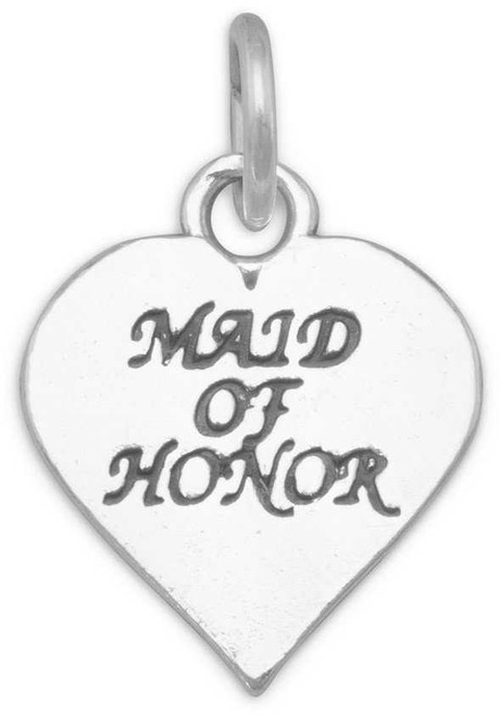 Image of Oxidized Maid of Honor Charm 925 Sterling Silver