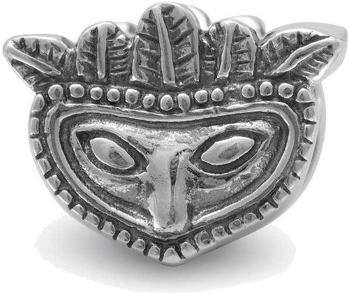Image of Oxidized Mardi Gras Mask Bead 925 Sterling Silver - LIMITED STOCK