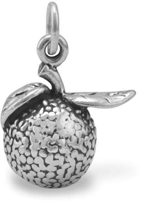 Image of Oxidized Orange Charm 925 Sterling Silver