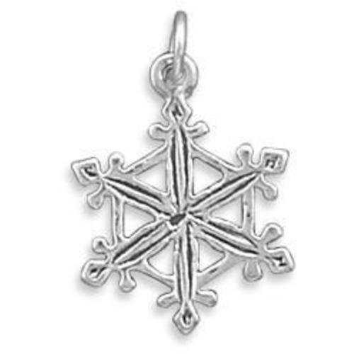 Image of Oxidized Snowflake Charm 925 Sterling Silver