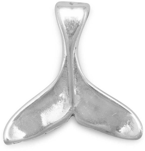 Image of Oxidized Whale Tail Charm 925 Sterling Silver