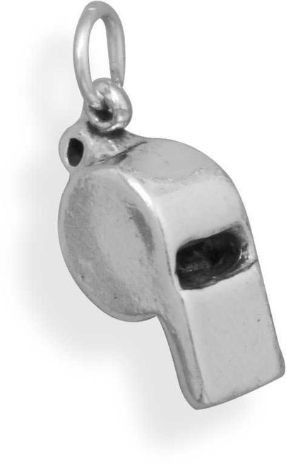 Image of Oxidized Whistle Charm 925 Sterling Silver