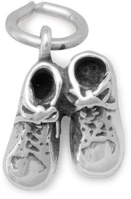 Image of Pair Baby Shoes Charm 925 Sterling Silver