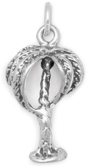 Image of Palm Tree Charm 925 Sterling Silver