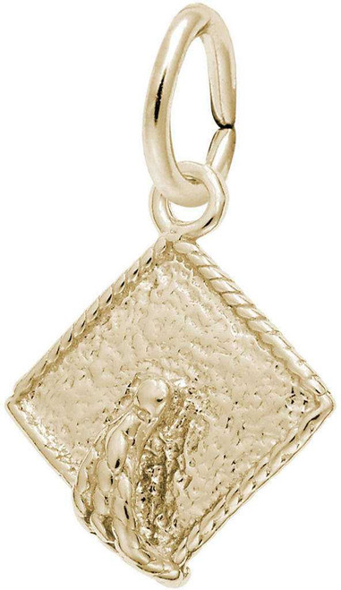 Image of Patterned Graduation Cap Charm (Choose Metal) by Rembrandt