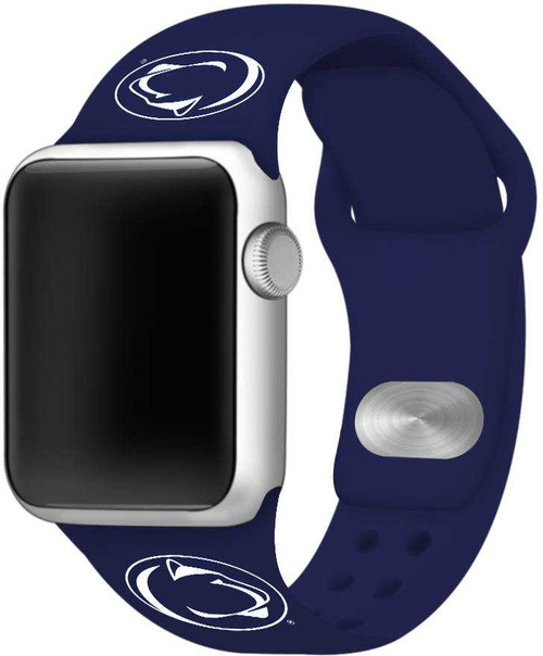 Image of Penn State Nittany Lions Silicone Watch Band Compatible with Apple Watch - 42mm/44mm/45mm Navy Blue C-AB1-112-42