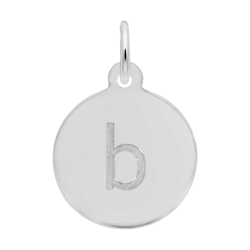 Image of Petite Initial Disc - Lower Case Block B Charm (Choose Metal) by Rembrandt