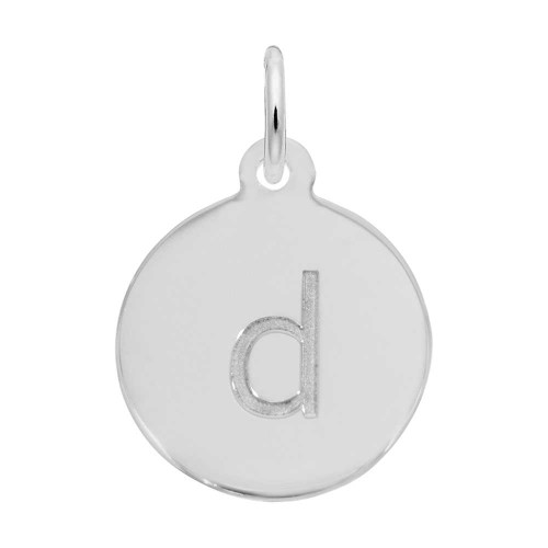 Image of Petite Initial Disc - Lower Case Block D Charm (Choose Metal) by Rembrandt