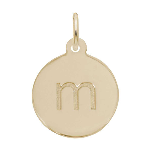 Image of Petite Initial Disc - Lower Case Block M Charm (Choose Metal) by Rembrandt