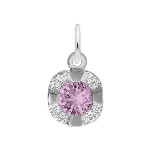 Image of Petite Simulated Birthstone - February Charm (Choose Metal) by Rembrandt