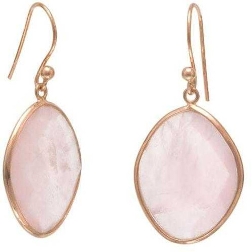 Image of Pink-plated Sterling Silver Rose Quartz Earrings