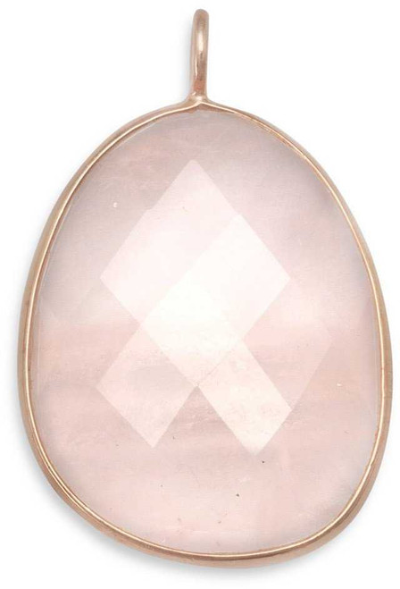 Image of Pink-plated Sterling Silver Rose Quartz Pendant