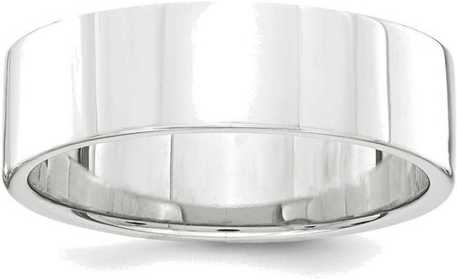 Image of Platinum 6mm Flat Wedding Band Ring