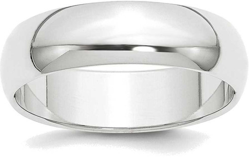 Image of Platinum 6mm Half-Round Featherweight Band Ring