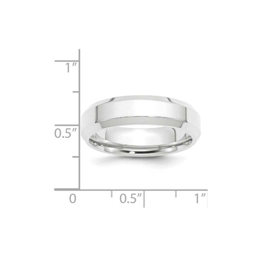 Image of Platinum 6mm Polished Beveled Edge Wedding Band Ring