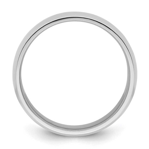 Image of Platinum 8mm Half-Round Comfort Fit Lightweight Band Ring