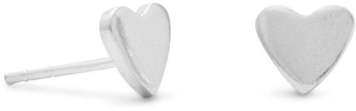 Image of Polished Heart Stud Earrings 925 Sterling Silver