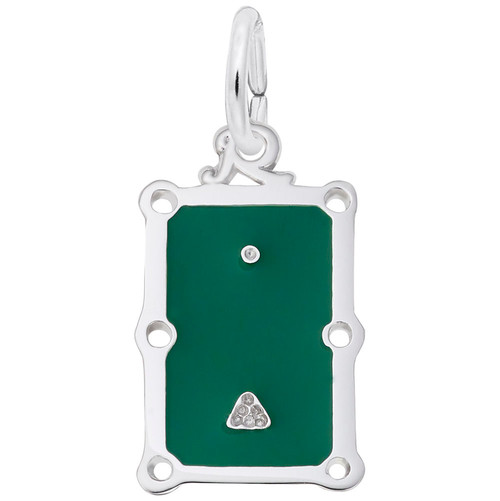 Image of Pool Table Charm w/ Green Enamel (Choose Metal) by Rembrandt