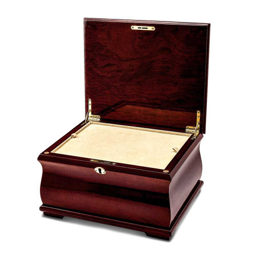 Image of Poplar Veneer High Gloss Finish Locking Memorial Keepsake Box (Gifts)