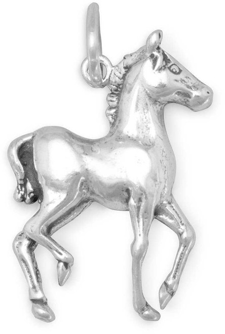 Image of Prancing Horse Charm 925 Sterling Silver