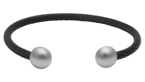 Q Ray - Deluxe Series - Black and White Deluxe Cuff Bracelet (Q591) Q-Ray QRay — additional view