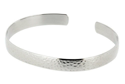 Image of Q Ray - Sterling Series - Sterling Silver Hammered Cuff Bracelet (Q651)