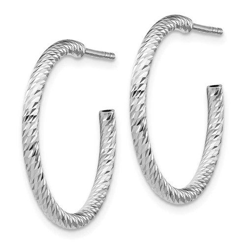 Image of 23mm Rhodium Plated Sterling Radiant Essence Shiny-Cut Hoop Earrings