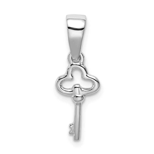 Image of Rhodium-Plated Sterling Silver Childrens Key Pendant